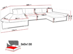 Mirjan24 Ecksofa Alia Mit Regulierbare Armlehnen, U-Form Schlafsofa Vom Hersteller Mit Zwei Bettkasten, Wohnlandschaft (Magic Velvet 2216 + Magic Velvet 2216 + Senegal 818) -VIDAXL || HOMCOM Verkäufe 6b2c6d9397335eb1753917d5873b443d
