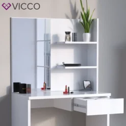 Vicco Schminktisch Dekos Kosmetiktisch Frisierkommode Frisiertisch Spiegel Weiß Inklusive Hocker Und LED-Lichterkette -VIDAXL || HOMCOM Verkäufe 6b945e4705b42cf6c135ba017af8fc51