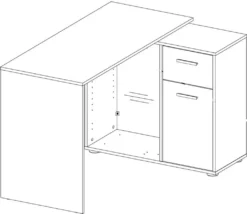 FMD Furniture 360-001 Schreibtisch-Winkelkombination In Ausführung Old Style Dunkel/Stahl Dunkel, Maße Tisch Ca. 117 X 73,7 X 50 Cm / Maße Regal Ca. 80 X 69 X 33 Cm (BxHxT) -VIDAXL || HOMCOM Verkäufe 6c309d0640ff9888a2d7c3645415f29c