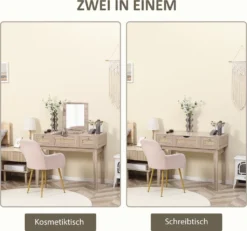 HOMCOM Schminktisch Rattan Design Frisiertisch Mit 2 Schubladen Und Spiegel Schreibtisch Kosmetiktisch Für Schlafzimmer Spanplatte Naturholz 100 X 46 X 78,5 Cm -VIDAXL || HOMCOM Verkäufe 6c6d07005253ae2b34120a8e3f488926