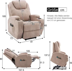 Merax Elektrisch Aufstehhilfe Relaxsessel Massagesessel Mit Wärmefunktion Und Vibrationsmassage, Fernsehsessel Mit Relaxfuntion, Fernbedienung Und USB, Hellgrau -VIDAXL || HOMCOM Verkäufe 6d5a88f19597b6ddf38ca41fe15ada65