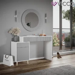 Vicco Schminktisch Arles Weiß Hellgrau Schminkspiegel 120x77 Cm Holzwerkstoff -VIDAXL || HOMCOM Verkäufe 6e8ff0706470dcbe16d6c9a367bcc956