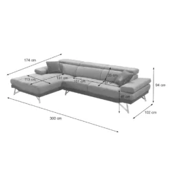 Sofa HWC-H92, Couch Ecksofa L-Form 3-Sitzer, Liegefläche Links, Blau-grau -VIDAXL || HOMCOM Verkäufe 6eb5437f38a3e43169838155de8ee183