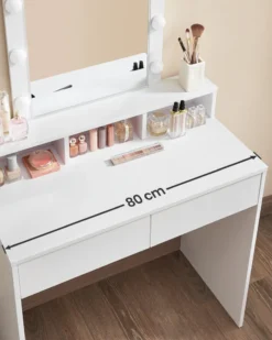 VASAGLE Schminktisch Mit Spiegel Und 2 Schubladen Frisiertisch Kosmetiktisch Mit 3 Offenen Fächern Frisierkommode Modern Weiß -VIDAXL || HOMCOM Verkäufe 708a89092e3e7773c0d4f9d908930ffd