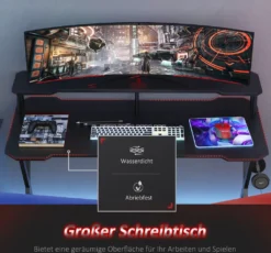 HOMCOM Gaming-Tisch Schreibtisch Mit Kopfhörerhaken Computertisch Stahl + MDF Schwarz 120 X 60 X 90 Cm -VIDAXL || HOMCOM Verkäufe 70c028887b05b0b6e4a202b3644b41ae