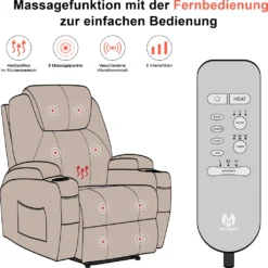 MCombo Elektrisch Relaxsessel Massagesessel Fernsehsessel Heizung Stoff 7061DE -VIDAXL || HOMCOM Verkäufe 70d85d2017ba286b66b97e677302a045
