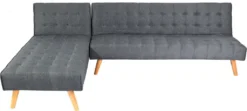 Ecksofa HWC-K38, Sofa Klappsofa, Liegefläche Links/rechts, Stoff/Textil Massivholz Dunkelgrau -VIDAXL || HOMCOM Verkäufe 72d910f1d1137bc13016983ba827d193