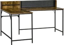HOMCOM Computertisch Eckschreibtisch L-Form Arbeitstisch Platzsparender Gaming PC Workstation Für Home-Office Industriedesign Metall Rustikales Braun 165 X 110 X 95 Cm 12 HOMCOM Computertisch Eckschreibtisch L-Form Arbeitstisch Platzsparender Gaming PC Workstation Für Home-Office Industriedesign Metall Rustikales Braun 165 X 110 X 95 Cm -VIDAXL || HOMCOM Verkäufe 734f5eb982429dd4d5d3281ad2cc29c2