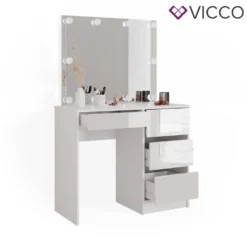 Vicco Schminktisch + Spiegel + LED Sherry Weiß Hochglanz 90 X 75 X 40 Cm Holzwerkstoff -VIDAXL || HOMCOM Verkäufe 7392f57904d6c503b6be13529c2eb2f8