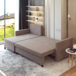 Selsey Ecksofa SELEFER Schlafsofa Mit Bettkasten Und Abnehmbaren Rückenkissen, Stoffbezug In Cappuccino, 216 Cm Breit -VIDAXL || HOMCOM Verkäufe 74e331d4c9b9abc4201c392dcc6d11a7