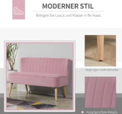 HOMCOM 2-Sitzer Stoffsofa Polstersofa Sitzmöbel Loungesofa Holz Schaumstoff Samtartiges Polyester Rosa 117 X 56,5 X 77 Cm -VIDAXL || HOMCOM Verkäufe 74fb6741ff744b887393119a95ec9171