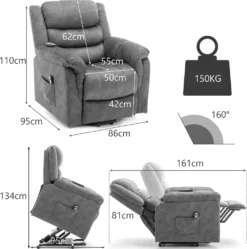 Merax Elektrisch Aufstehhilfe Relaxsessel Massagesessel Mit Heizfunktion Und Vibration, Fernsehsessel Mit Liegefunktion, Grau 17 Merax Elektrisch Aufstehhilfe Relaxsessel Massagesessel Mit Heizfunktion Und Vibration, Fernsehsessel Mit Liegefunktion, Grau -VIDAXL || HOMCOM Verkäufe 76668786cb6481681a125b84a44144fe