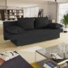 Schlafsofa Tina Inklusive Bettkasten - Sofa Mit Schlaffunktion, Bettsofa, Couchgarnitur, Couch, Bett, Schlafmöbel (Schwarz (Alova 04))