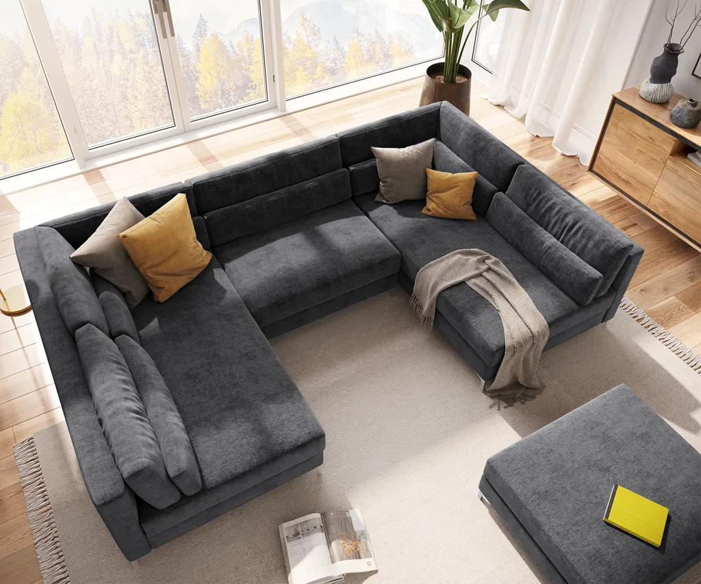 DELIFE Wohnlandschaft Elio 300x185 Cm Mikrofaser Graphite Mit Hocker 4 DELIFE Wohnlandschaft Elio 300x185 Cm Mikrofaser Graphite Mit Hocker – Bild 4