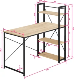 Tectake Computer-Schreibtisch Hershey 122x61x120cm - Industrial Holz Hell, Eiche Sonoma -VIDAXL || HOMCOM Verkäufe 78fd425c1d4abbe07db9d4d36744368b
