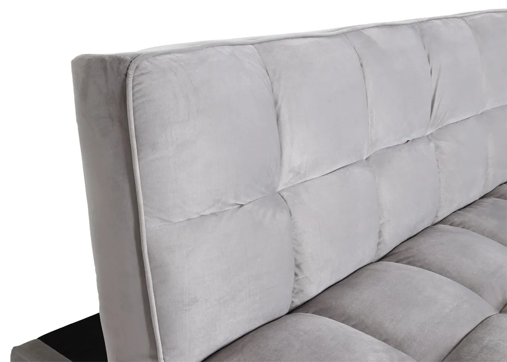 Sofa HWC-K21, Klappsofa Couch Schlafsofa, Nosagfederung Schlaffunktion Liegefläche 187x107cm Samt, Grau 5 Sofa HWC-K21, Klappsofa Couch Schlafsofa, Nosagfederung Schlaffunktion Liegefläche 187x107cm Samt, Grau – Bild 5
