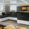 Mirjan24 Ecksofa Caro, U-Form Couch, Eckcouch Mit Bettkasten Und Schlaffunktion, Polsterecke, Couchgarnitur, Farbauswahl, Bettsofa Für Wohnzimmer (Soft 017 + Casablanca 2316)