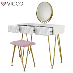 Vicco Schminktisch + LED-Spiegel + Hocker Ruby Weiß 100 X 79 X 40 Cm MDF -VIDAXL || HOMCOM Verkäufe 7adb8eeb948b655d3d3f83a98c2047f2