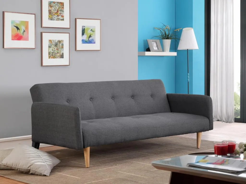 Schlafsofa 3-Sitzer - Stoff - Anthrazit - MAURICE 5 Schlafsofa 3-Sitzer - Stoff - Anthrazit - MAURICE – Bild 5