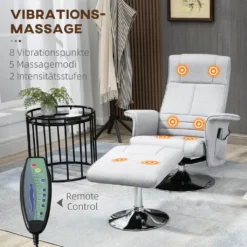 HOMCOM Massagesessel Mit Fußhocker, Relaxsessel Mit Liegefunktion, Elektrischer Fernsehsessel Mit Fernbedienung, Liegesessel Mit Leinenoptik, Stahl, Hellgrau -VIDAXL || HOMCOM Verkäufe 7c59aa54a07d1390090539dfc442b913