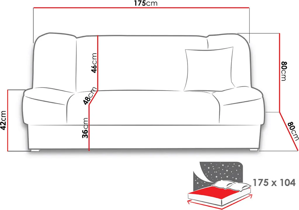 Mirjan24 Schlafsofa Gabi Mit Bettkasten, 3 Sitzer Sofa, Couch Mit Schlaffunktion, Stilvoll Bettsofa, Wohnzimmer Polstersofa (Orinoco 22) 6 Mirjan24 Schlafsofa Gabi Mit Bettkasten, 3 Sitzer Sofa, Couch Mit Schlaffunktion, Stilvoll Bettsofa, Wohnzimmer Polstersofa (Orinoco 22) – Bild 6
