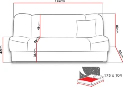 Mirjan24 Schlafsofa Gabi Mit Bettkasten, 3 Sitzer Sofa, Couch Mit Schlaffunktion, Stilvoll Bettsofa, Wohnzimmer Polstersofa (Zetta 305) -VIDAXL || HOMCOM Verkäufe 7caffbd9b57ad9981969f6618e795a19
