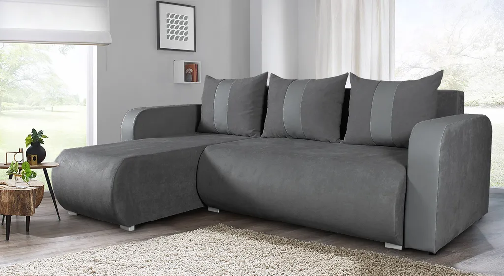 Ecksofa Rino Mit Schlaffunktion Und Bettkasten - L-Form Couch, Polsterecke, Couchgarnitur, Eckcouch, Sofa, Sofagarnitur (Enjoy 24 + Cayenne 1118) 1 Ecksofa Rino Mit Schlaffunktion Und Bettkasten - L-Form Couch, Polsterecke, Couchgarnitur, Eckcouch, Sofa, Sofagarnitur (Enjoy 24 + Cayenne 1118)