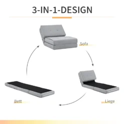HOMCOM Bodensofa Klappbar Schlafsessel Bodenstuhl 5-stuhfig Verstellbar Klappsessel Schlafsofa Sofabett Einzelsofa Hellgrau 61 X 73 X 58 Cm -VIDAXL || HOMCOM Verkäufe 7d0b1f7b57fc6815eae1d95e41cbbddf