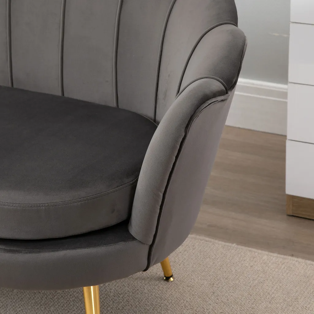 HOMCOM 2-Sitzer Stoffsofa Zweisitzer Loungesofa Mit Weichen Und Großzügigen Kissen Polstersofa Sitzmöbel Polstermöbel Designsofa Elegant Samt Polyester Grau 130 X 63 X 73 Cm 9 HOMCOM 2-Sitzer Stoffsofa Zweisitzer Loungesofa Mit Weichen Und Großzügigen Kissen Polstersofa Sitzmöbel Polstermöbel Designsofa Elegant Samt Polyester Grau 130 X 63 X 73 Cm – Bild 9