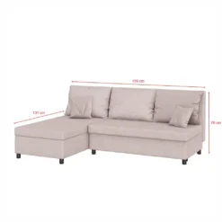 Selsey Ecksofa DAMKET Schlafcouch Mit Bettkasten Und Abnehmbaren Rückenkissen, Stoffbezug In Hellbeige, Ca. 200 Cm -VIDAXL || HOMCOM Verkäufe 7d960d9c2ffff10c719957f377ab3ada