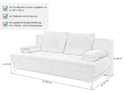 Schlafsofa Schlafcouch JENNY Grau 203 Cm Mit Bettkasten - Die Möbelfundgrube -VIDAXL || HOMCOM Verkäufe 7daab3f924ee6e76c28e574e54b6af66