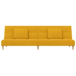 VidaXL Schlafsofa 2-Sitzer Mit 2 Kissen Gelb Stoff -VIDAXL || HOMCOM Verkäufe 7e1e4a2cc82fedbb779664e4aeea17de
