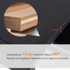 HOMCOM Computertisch Schreibtisch Flexible Arbeitsstation MDF Stahl Schwarz 210 X 50 X 73,5 Cm -VIDAXL || HOMCOM Verkäufe 7e26379af2690a531874738cd04eb8af