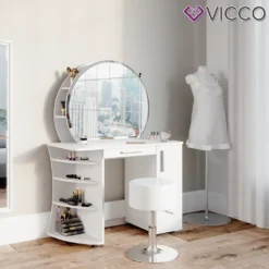 Vicco Schminktisch Frisiertisch Frisierkommode Almina Weiß Mit Spiegel + Hocker -VIDAXL || HOMCOM Verkäufe 7e591935c215fda129e72f5e06bed21f