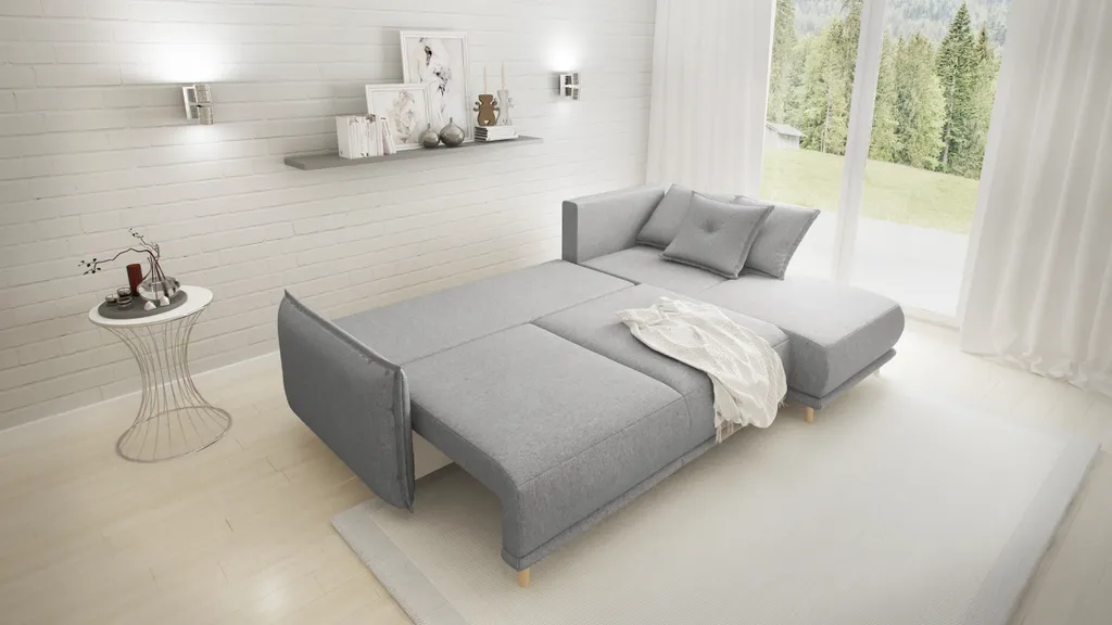 FURNIX Polstersofa GALON L-Form Eckcouch Mit Schlaffunktion, Sofakissen ET91 3 FURNIX Polstersofa GALON L-Form Eckcouch Mit Schlaffunktion, Sofakissen ET91 – Bild 3