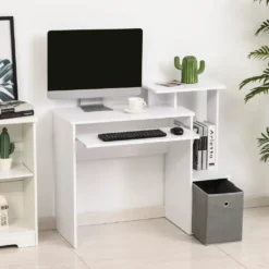 HOMCOM Computertisch, Schreibtisch, Bürotisch, Gamingtisch, PC-Tisch Mit Tastaturablage, Schublade, E1 Spanplatte, Weiß, 100 X 40 X 86,6 Cm -VIDAXL || HOMCOM Verkäufe 81a7ff0324c405f6fd4f78161ca845b9