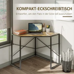 HOMCOM Eckschreibtisch, Platzsparender Arbeitstisch, Schreibtisch Mit Anti-Rutsch-Matt, Computertisch Im Industriedesign, Metall, Braun, 80 X 80 X 77,5 Cm -VIDAXL || HOMCOM Verkäufe 81ffa96d2591e62997700bad7abbfe07