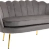 HOMCOM 2-Sitzer Stoffsofa Zweisitzer Loungesofa Mit Weichen Und Großzügigen Kissen Polstersofa Sitzmöbel Polstermöbel Designsofa Elegant Samt Polyester Grau 130 X 63 X 73 Cm