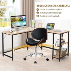 COSTWAY L-förmiger Schreibtisch, Eckschreibtisch 137x137x75,5cm, Computertisch Bürotisch Mit 2 Ablageflächen & Fußstütze, Arbeitstisch Platzsparend Natur 8 COSTWAY L-förmiger Schreibtisch, Eckschreibtisch 137x137x75,5cm, Computertisch Bürotisch Mit 2 Ablageflächen & Fußstütze, Arbeitstisch Platzsparend Natur -VIDAXL || HOMCOM Verkäufe 82716e728cd62e997782be2d8b7f043a