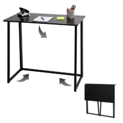 Schreibtisch MCW-K67 Faltbar, Konsolentisch Klapptisch Laptoptisch Ablagetisch, 80x45cm, Metall MDF Schwarz