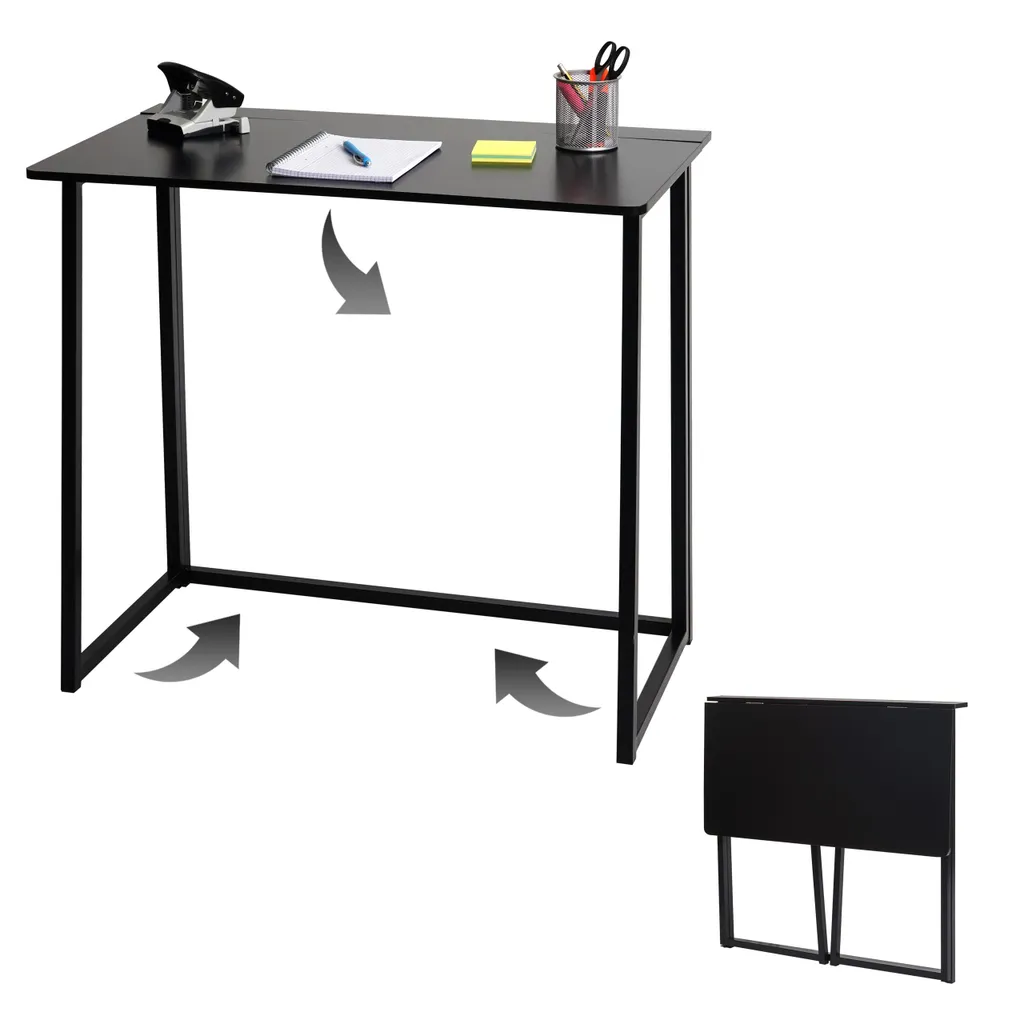 Schreibtisch MCW-K67 Faltbar, Konsolentisch Klapptisch Laptoptisch Ablagetisch, 80x45cm, Metall MDF Schwarz 1 Schreibtisch MCW-K67 Faltbar, Konsolentisch Klapptisch Laptoptisch Ablagetisch, 80x45cm, Metall MDF Schwarz