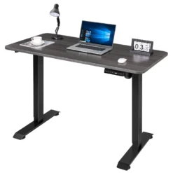 Homall Elektrisch Stufenlos Höhenverstellbarer Schreibtisch Mit Tischplatte, Speicherfunktion Und Kollisionschutz, Ergonomischer Computertisch, Grau