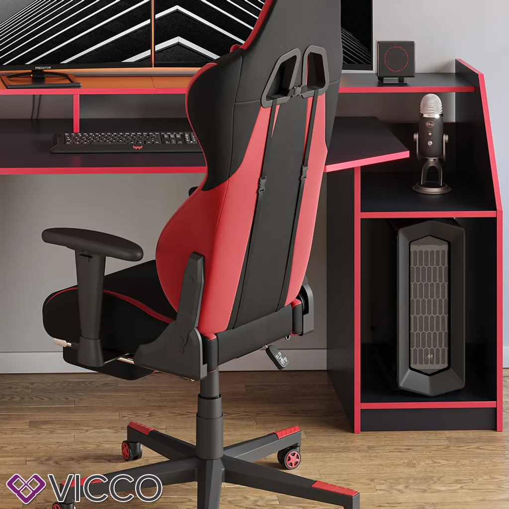 Vicco Computertisch Joel Schwarz 179,8 X 90,6 X 65,5 Cm Holzwerkstoff 5 Vicco Computertisch Joel Schwarz 179,8 X 90,6 X 65,5 Cm Holzwerkstoff – Bild 5