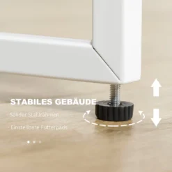 HOMCOM Computertisch Schreibtisch Mit 2 Schubladen Notizgitter Stofftasche Arbeitstisch Bürotisch Laptop Stahl Spanplatte Weiß+Grau 110 X 58,5 X 127 Cm -VIDAXL || HOMCOM Verkäufe 84f0478a5f1b75c432658daf07a689fc