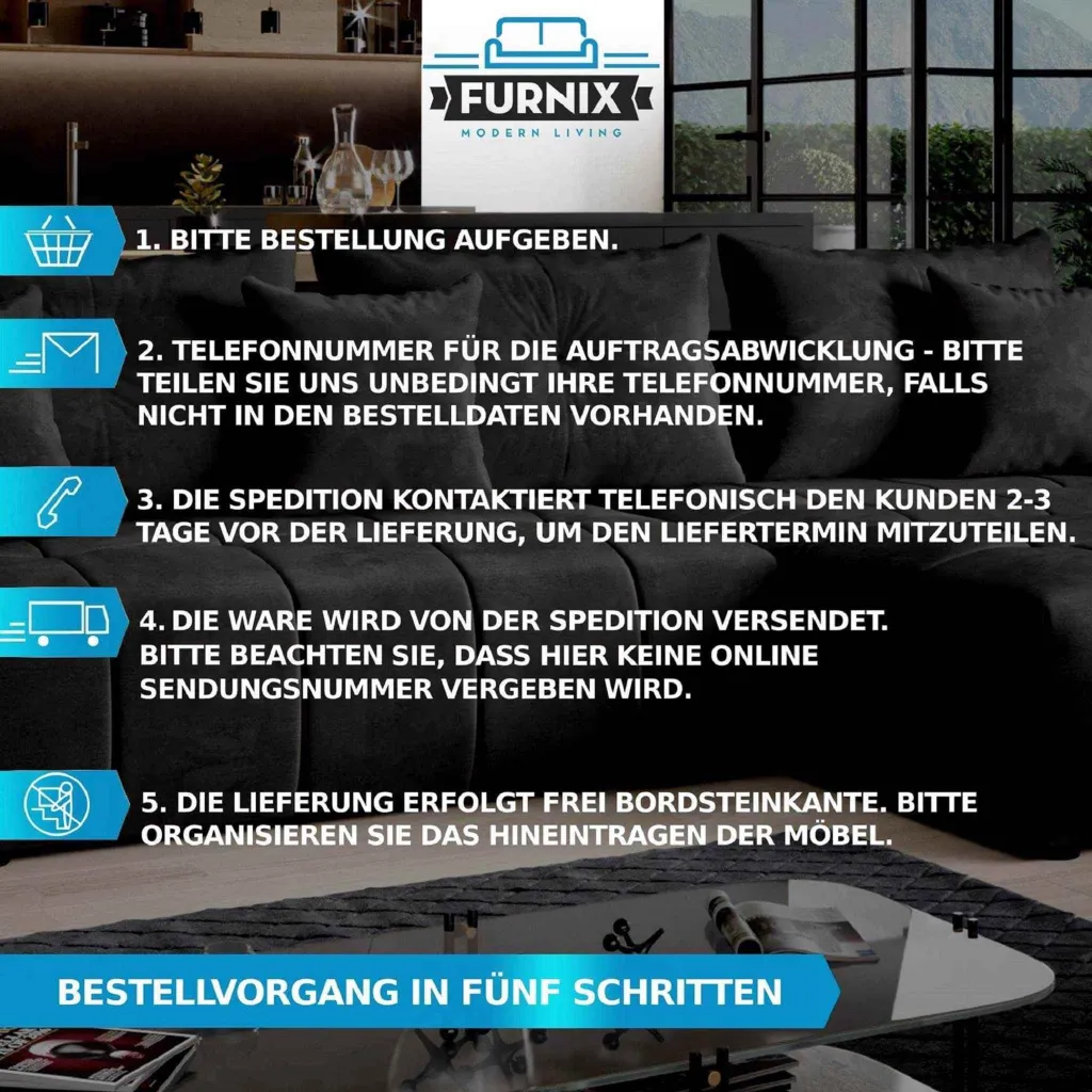 FURNIX U-Form-Sofa ASVIL Wohnzimmersofa Mit Schlaffunktion Und Bettkasten EN01 7 FURNIX U-Form-Sofa ASVIL Wohnzimmersofa Mit Schlaffunktion Und Bettkasten EN01 – Bild 7