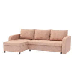 Selsey Ecksofa SOBEWS - Schlafsofa In Hellrosa Mit Bettkasten, Losen Rückenkissen, 230 Cm Breit -VIDAXL || HOMCOM Verkäufe 86339e9ae8b39104d2c32a6abfe9f4cc