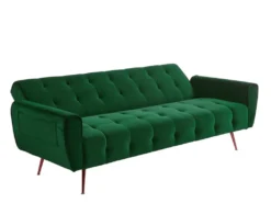 Schlafsofa Klappsofa 3-Sitzer - Samt - Tannengrün - POLANI -VIDAXL || HOMCOM Verkäufe 8679bff289841a65f7d67eb0b2201d59