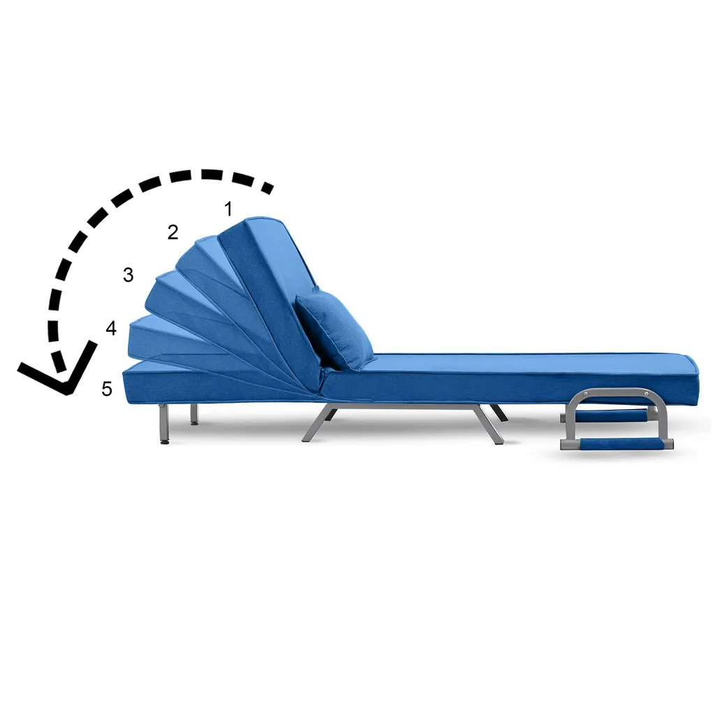 Makika Schlafsessel Schlafsofa Ted Klappbar In Blau 2 Makika Schlafsessel Schlafsofa Ted Klappbar In Blau – Bild 2