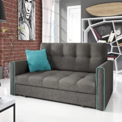 Mirjan24 Schlafsofa Viva Bis III, 3-Sitzer Sofa Mit Bettkasten Und Schlaffunktion, Polstersofa Vom Hersteller, Stilvoll Couch (Alova 36 + Alova 29)