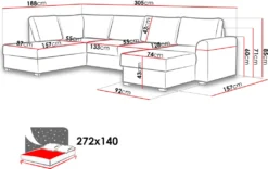 Mirjan24 Ecksofa Wilma, Eckcouch Vom Hersteller, U-Form Schlafsofa, Stilvoll Polsterecke, Wohnzimmer Sofagarnitur (Farbe: Solo 267, Seite: Links) -VIDAXL || HOMCOM Verkäufe 88fe318e6ea53d8db7cb415b33320938